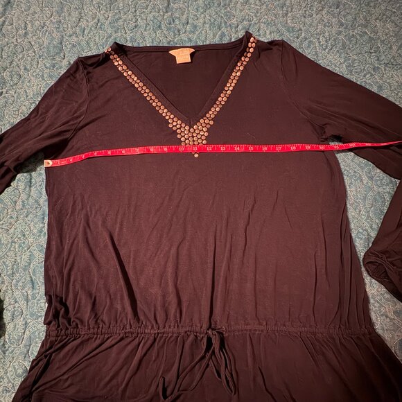 Michael Kors Black V-Neck Blouse Size XL - Picture 7 of 7